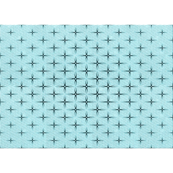 Ahgly Company Machine Washable Indoor Rectangle Transitional Electric Blue Area Rugs, 7' x 10'