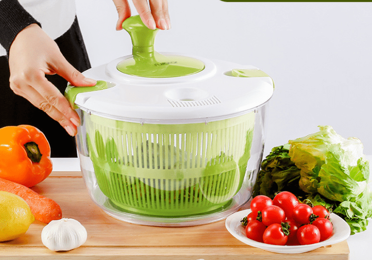 Zulay Kitchen Salad Spinner Large 5L Capacity - Manual Lettuce Spinner with Secure Lid Lock & Rotary Handle - Easy to Use Salad Spinners with Bowl
