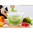 thumbnail image 2 of Tourne-salade de Cuisine Grande Capacité 5 L - Tourne-Laitue Manuel avec Couvercle Verrouillable et Poignée Rotative - Tourne-Salades Faciles à Utiliser avec Bol, Passoire et Système d'Égouttage Intégré (Vert), 2 of 2