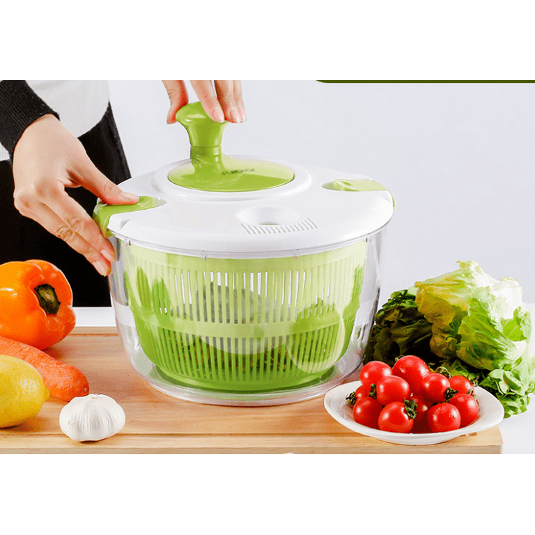  Smile mom Salad Spinner Large 4.2 Quart Lettuce Spinner  Vegetable Washer with Bowl Rotary Handle，Smart Lock Lid，Compact Storage and  Easy Draining BPA FREE （Red） : Everything Else