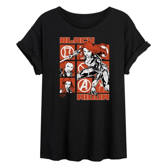 Marvel - Black Widow Grid - Women's Oversized Graphic T-Shirt