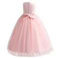 thumbnail image 2 of IBTOM CASTLE Girls Flower Vintage Lace Princess Long Dress for Kids Tulle Pageant Formal Party Wedding Floor Dance Evening Gown 11-12 Years Pink, 2 of 8