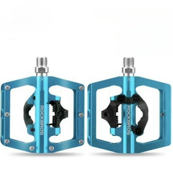 ROCKBROS Bike Pedals Bicycle Flat Pedals Compatible with SPD Mountain Bike Dual Function Sealed Clipless Aluminum