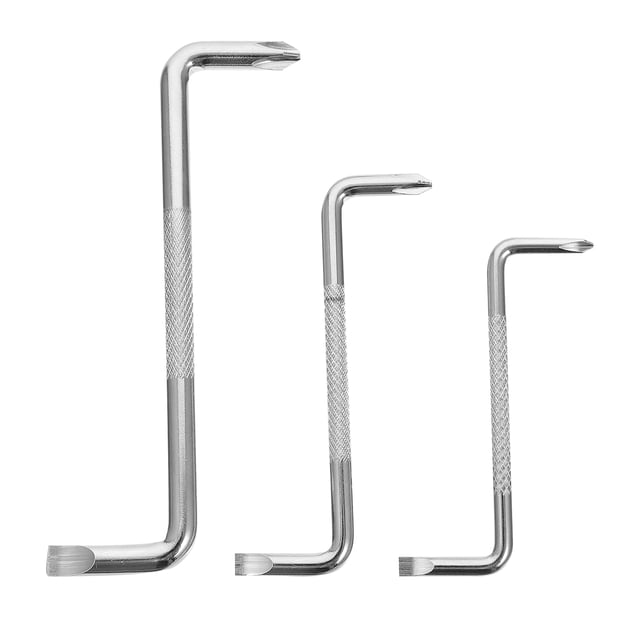 Shisuyan Hand Screwdrivers Offset Screwdrivers Ergonomic Design Silver Steel 3Pcs 5.7X1.5X0.3In