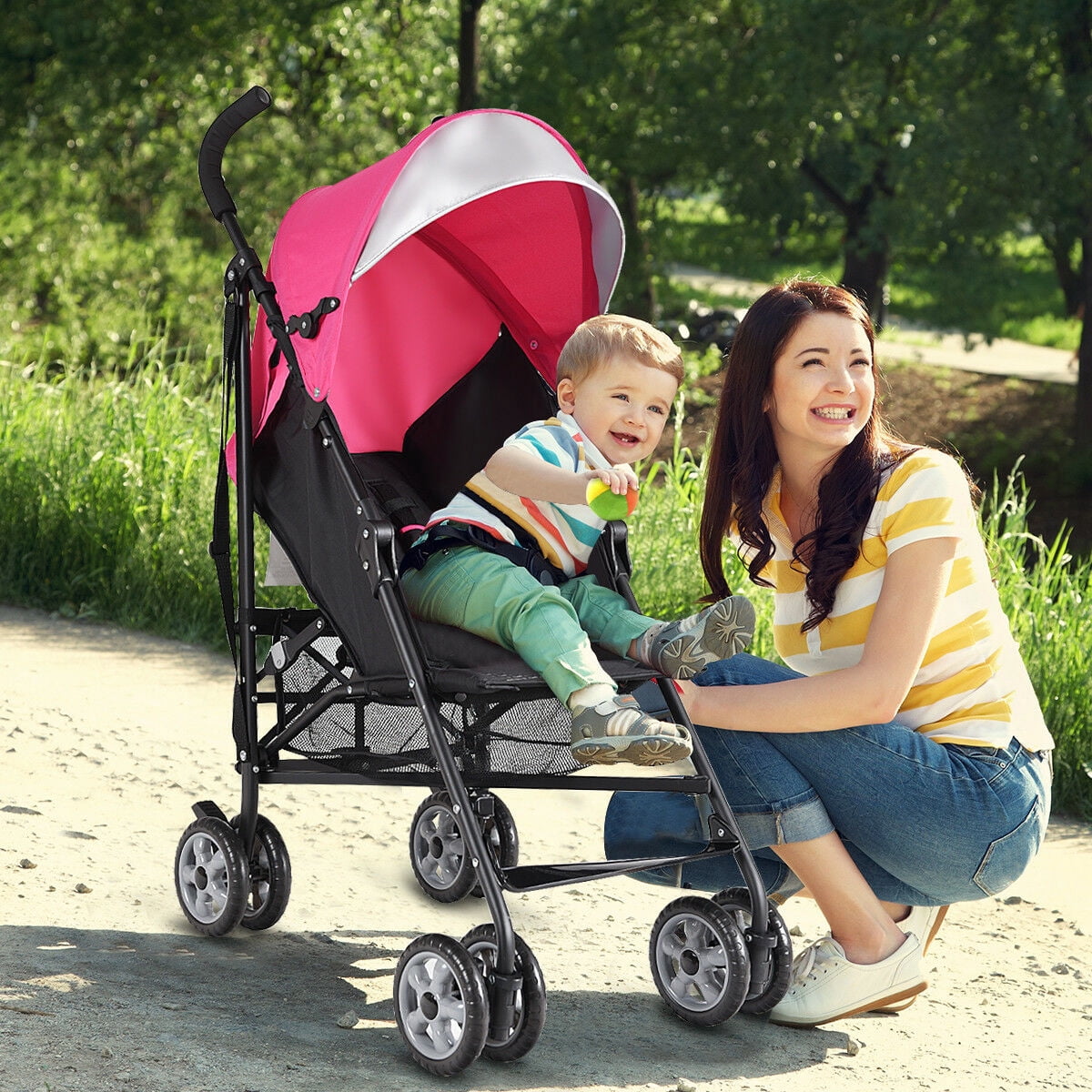 Infans Folding Lightweight Baby Toddler Umbrella Travel Stroller w/ Storage Basket New