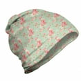 thumbnail image 1 of Shabby Flora Unisex Beanie, Retro Spring Blossoms, Hiking Outdoors, Mint Pink, by Ambesonne, 1 of 1