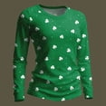 thumbnail image 4 of Ladies Tops and Blouses Stylish Long Sleeve St. Patrick'S Day Graphic Print Festive Rugby Shirt for Women,Green,4XL, 4 of 4