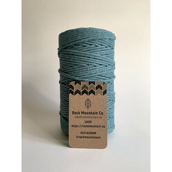 3mm 3 Strand Craft Rope Recycled Cotton Macrame Cord - Teal