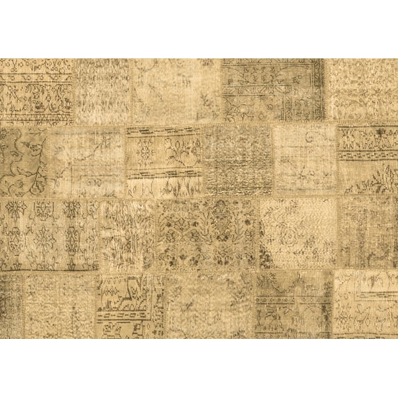 Ahgly Company Indoor Rectangle Patchwork Brown Transitional Area Rugs, 3' x 5'