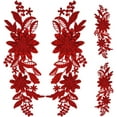 thumbnail image 6 of 2 Pairs 4Pcs Red Embroidery 3D Flower Applique Vintage Embroidered Lace Appliques Sew On Soild Floral Polyester Patches for Sewing Making Dresses Clothes Wedding Decoration DIY Bags Craft 2pairs Red, 6 of 9