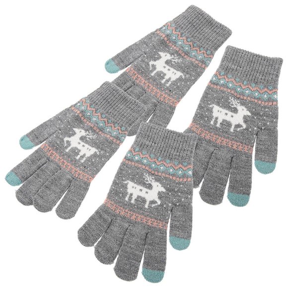 Knitted Gloves For Kids Winter Days Full Finger Solid Color Pairs Providing Warmth And Hand Protection