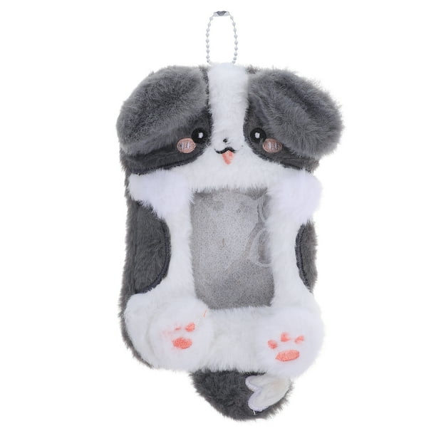 GOOHOCHY Portatarjetas de peluche con llavero, funda para tarjetas de crédito con forma de animal, protector para tarjetas de autobús, funda para porta credencial
