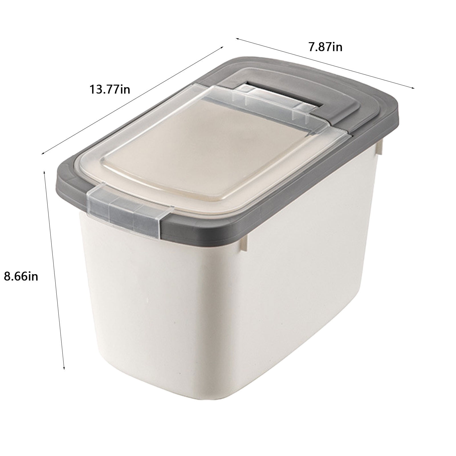 Qiveno Airtight Flour Storage Container 25 lb Rice Storage Container with  Wheels Seal Locking Lid, Food Containers with Measuring Cup& Scoop for
