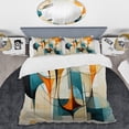 thumbnail image 2 of Designart "Orange Blue Mid Century euphony In Geometry I" Mid-Century Bedding Covert Set - Abstract Midcentury Orange Abstract Bed Set With 2 Shams, 2 of 6