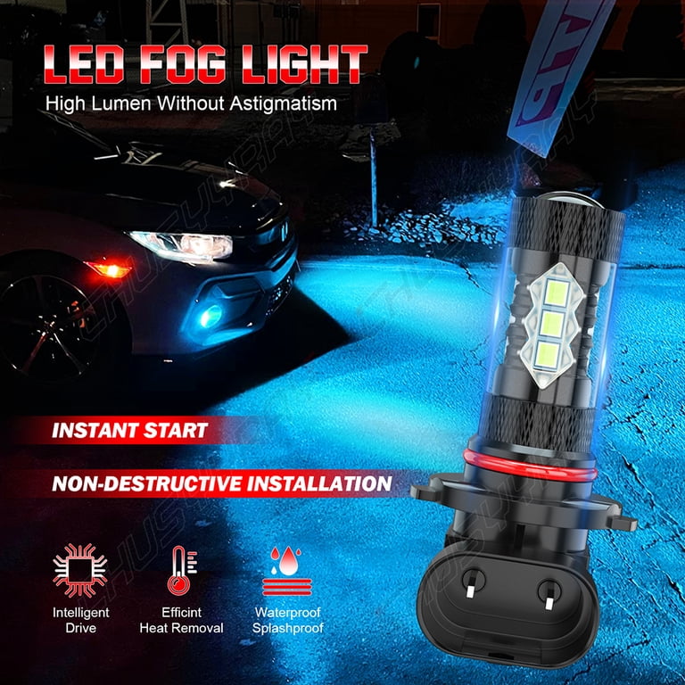 9008/H13 LED Headlight High Low 9145 H10 Fog Light 8000K 4x Blue Bulb For Ford F150 2005 2006 9008/H13 LED Headlight High Low 9145 H10 Fog Light 8000K 4x Blue Bulb For Ford F150 2005 2006