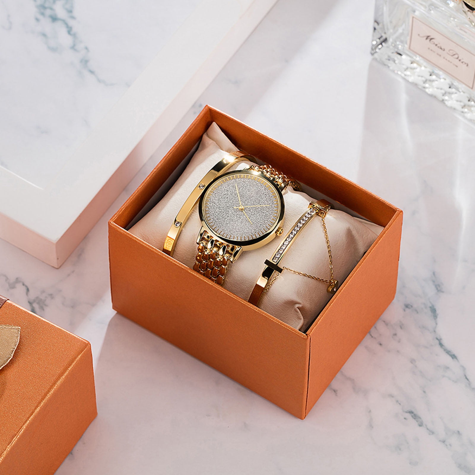 Women Watch Bracelet Set, Quartz Watch Bracelet Set Waterproof