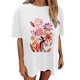 thumbnail image 5 of Faldas Cortas para Mujeres, Impresión de Flores Casual Oversized Camiseta de Manga Corta Top Hecho de 95% Poliéster 5% Spandex para Primavera Verano, Falda Corta de Verano, 5 of 7