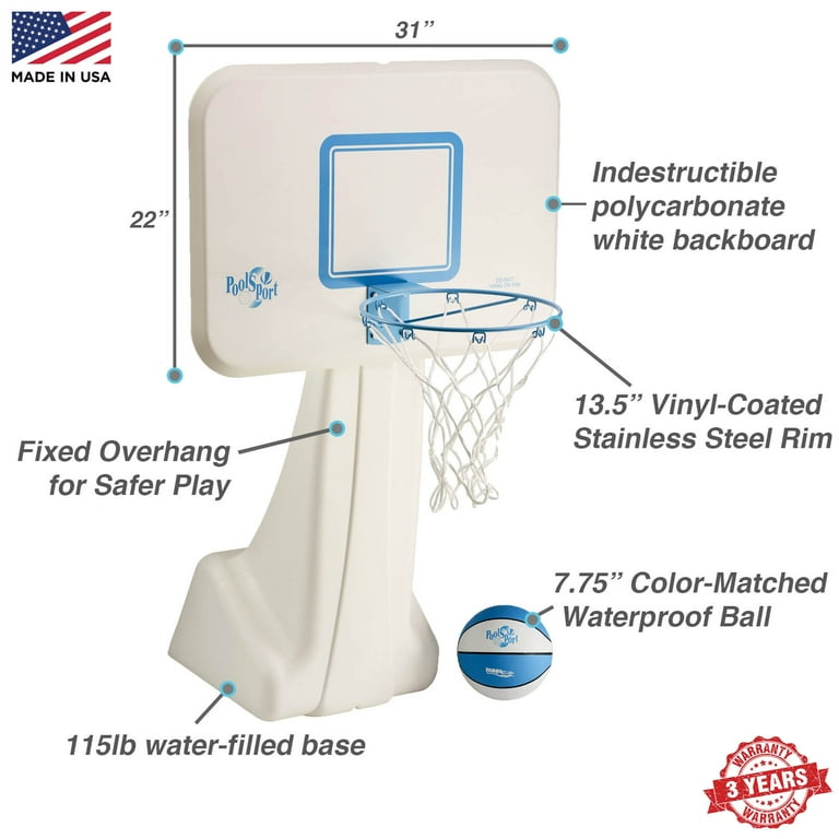 Dunn Rite Pool Sport Poolside Fillable Base Basketball Hoop White