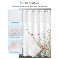 thumbnail image 2 of No Hook Cloth Fabric Shower Curtain with Snap in Liner, Spring Floral Waterproof Shower Curtains Set with See Through Top Window, Pastoral Flower Watercolor Bath Curtains Shower 36"x78", 2 of 6
