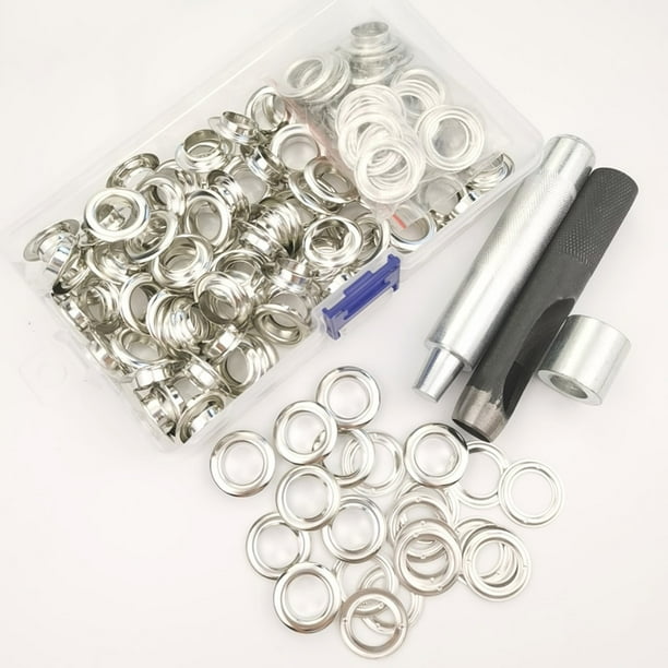 Eyelet Tool Kit, 100 Set Eyelets, Tarpaulin Eyelets, Grommet Eyelets