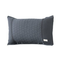 EazyTech Premium Cotton Pillowcase Cover with Button Closure 20x28 Inch Non-Slip Fixed Soft Breathable Pillow Case Queen Standard Size Wrinkle-Free Dark Gray