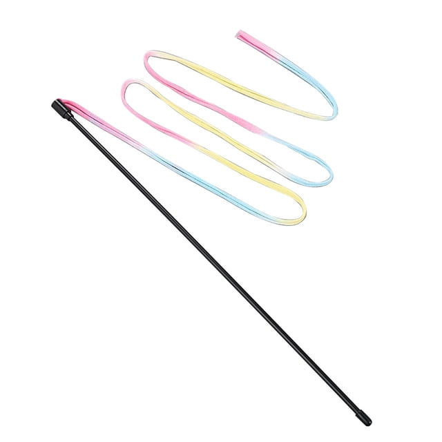 Kitten Cat Pet Toy Chaser Stick Rainbow Color Interactive Play Fun Toys