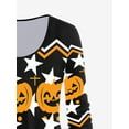 thumbnail image 2 of Rosegal Women's Halloween Pumpkin Star Print Zigzag Tee, 2 of 5