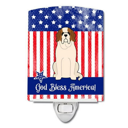 

Patriotic USA Saint Bernard Ceramic Night Light