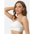 thumbnail image 4 of Unique Bargains Women's Strapless Bras Wirefree Adjustable Straps Push-up Removable Pads Bralette White XS, 4 of 6