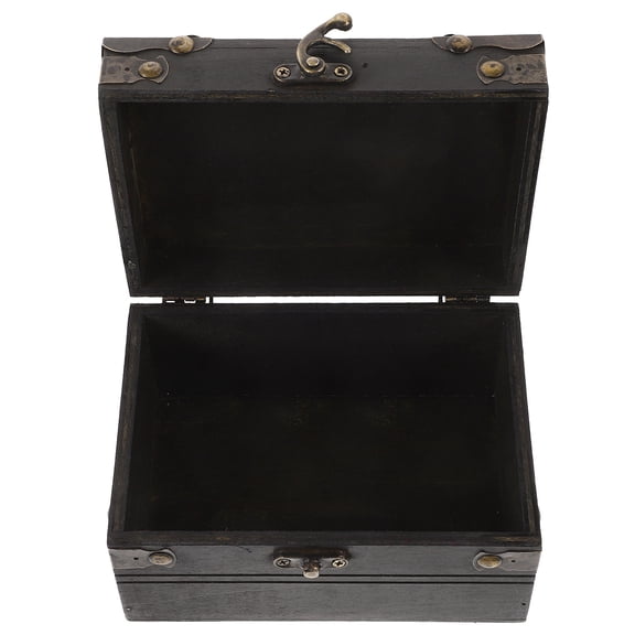 LITINKIMI 1Pcs Rectangular Treasure Chest for Storage and Decoration in Alloy and Wood 11.8x4.2x3.5in
