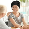 thumbnail image 7 of 2 Pieces Cotton Chemo Turban Headwear, Soft Cancer Headwear Elastic Cancer Cap for Women with Hair Loss, 7 of 7