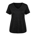 thumbnail image 6 of Purcolt Womens Plus Size Tops Short Sleeve V Neck Loose Fits Basic Summer Shirts Casual Tunics T-Shirt XL-5XL, 6 of 6
