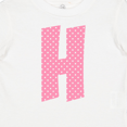 thumbnail image 4 of Inktastic Pink and White Polka Dots Letter H Boys or Girls Baby T-Shirt, 4 of 5