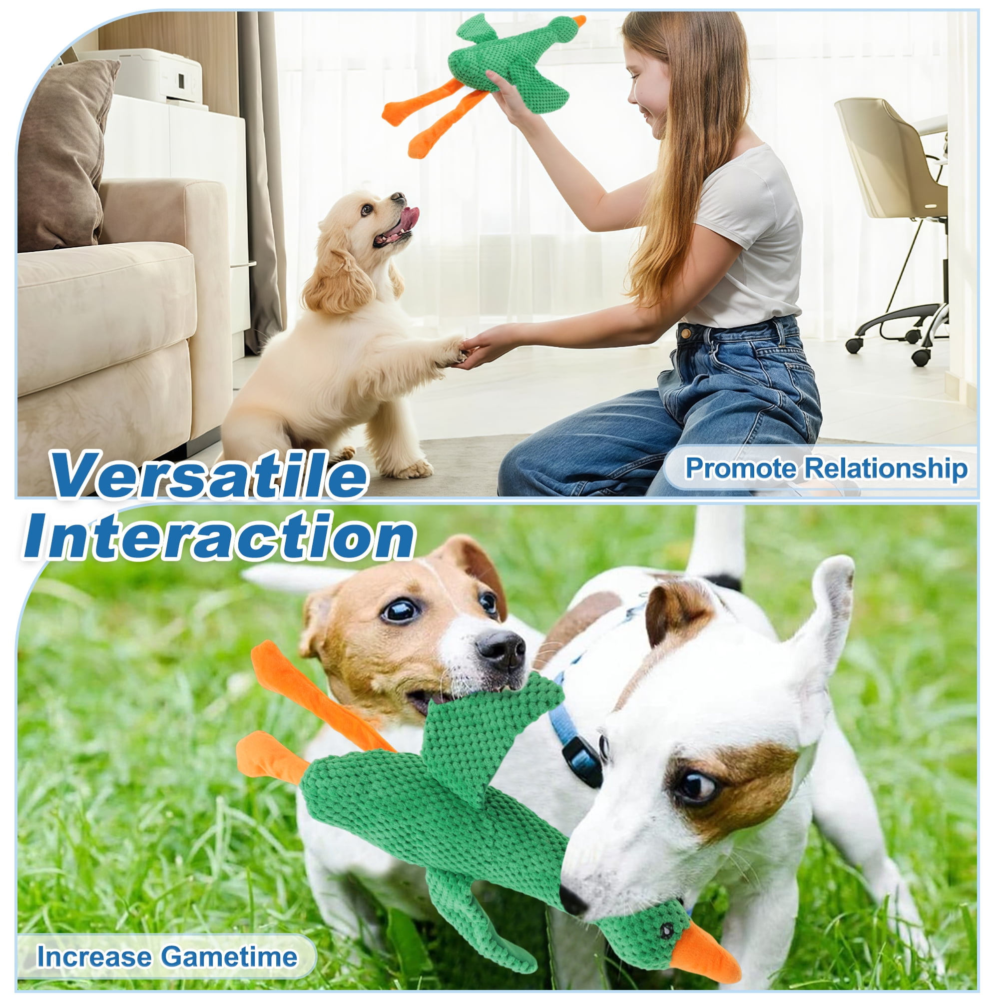 Unique Bargains Dog Toys for Aggressive Chewers Goose Chew Toy Green