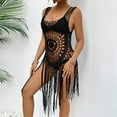 thumbnail image 4 of Wancir Bikini Cover Up for Women Fringe Hollow Out Swimsuit Coverups Sexy Beach Pool Bathing Suit Tassel Tops, 4 of 9
