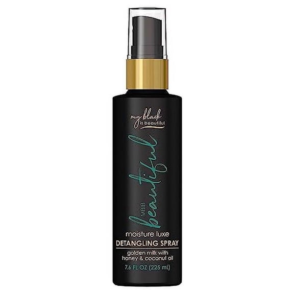 My Black is Beautiful Detangler Spray, Sulfate Free, for Curly and Coily Hair with Coconut Oil, Honey and Turmeric, 7.6 fl oz