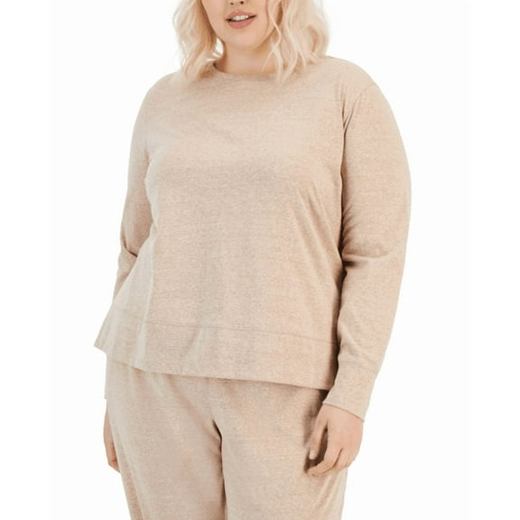 Id Ideology Plus Size Retro Recycled Long-Sleeve Top, Choco, 1X