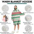thumbnail image 5 of Wearable Oversized Blanket,Green Christmas Tree and Snowflake Pattern Wearable Blanket Hoodie for Adults,Cozy Hooded Blankets with Super Pockets,Super Warm Fuzzy Pullover for Women & Men, 5 of 6