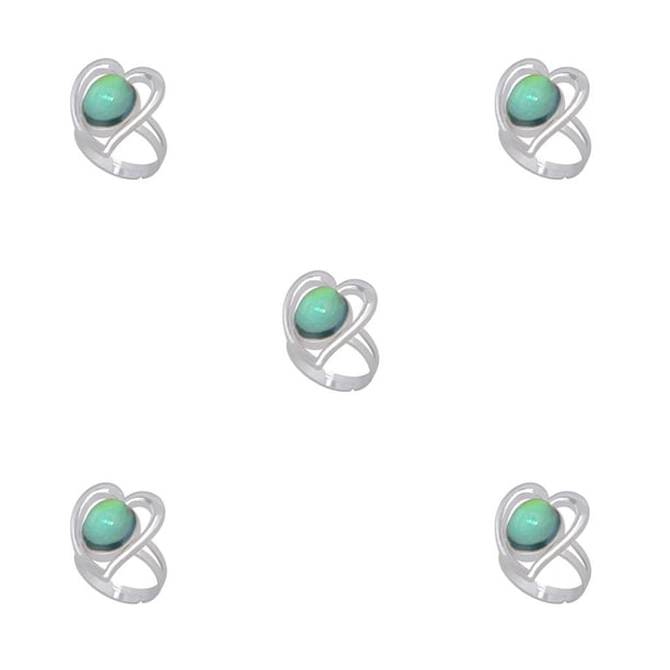 Minnieouse Anillos de humor fáciles de combinar con diferentes estilos, no es fácil de romper, moda Retro, hermosa joyería de temperatura Gema de amor 5piezas