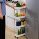 thumbnail image 4 of CaiYueKe Rolling Storage Cart with Wheels, Slim Space Saving Bathroom Kitchen Organizer Rack, Multi-Tier Corner Shelf Unit, Plastic Mobile Utility Cart for Home Office Organization, 4 of 6