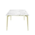 thumbnail image 5 of Nicole Miller Marble Dining Table Maddux White 90-Inch Top Gold Cast Iron Leg, White/Gold, 5 of 9