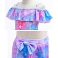thumbnail image 4 of 2-Piece Mermaid Swimsuit for Girls Ruffle Sleeve Bathing Suit Bikini Beach Pool Swimwear, 4 of 6