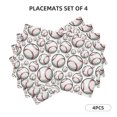 thumbnail image 2 of Placemats Set Of 4 / 6, Cute Baseball F Placemats For Dining Table Indoor/Outdoors Heat Resistant Washable Placemats 18" X 12", 2 of 8