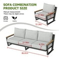 thumbnail image 2 of Aluminum Outdoor Patio Furniture Set 5 Seat, Patio Conversation Set with Durable Mesh Rope Weaving, Wide Armrests and Seats, Metal Sofa Set for Patio Grey, 2 of 7