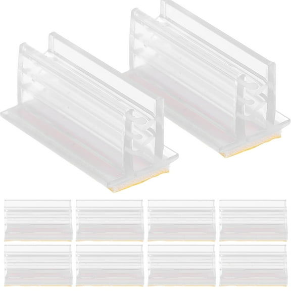 LEXSOMEO 100pcs Sneeze Guard Holders Self Adhesive Sign Stands Panel Holders Tabletop Card Holder Clips
