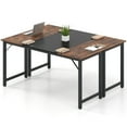 thumbnail image 1 of Gymax 2 PCS 63'' Computer Desk Modern Industrial Office Desk w/ Metal Frame & Large Executive Desk, 1 of 10