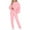 Pink, variant on Besolor Womens 2 Piece Loungewear Sets Casual V Neck Long Sleeve Tops and Wide Leg Pants Casual Matching Set Tracksuits