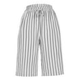thumbnail image 6 of Bzhegqhd Womens Drawstring Shorts with Pockets,Fashion Womens Casual Stripe Elastic Loose Pants,Straight Wide Leg Trousers Half Shorts Pants, 6 of 9