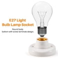 thumbnail image 5 of WM25 E27 Round Plastic Base Screw Light Bulb Lamp Socket Holder White, 5 of 6