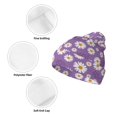 thumbnail image 3 of Yiaed Daisies Flowers Print Winter Beanie for Men Women, Fleece Lined Beanie Soft Warm Knit Hat Ski Stocking Cuffed Ca, 3 of 6